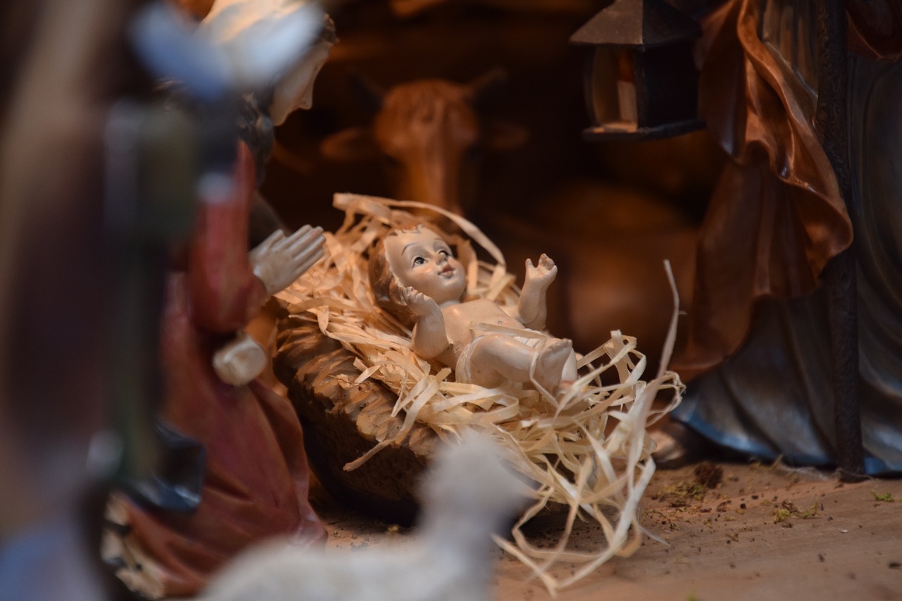 baby jesus, creche, christmas